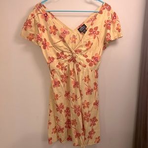 Angie Yellow Floral Dress Size M